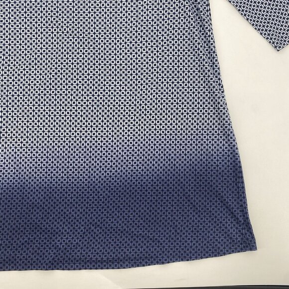 J. Jill Size Large Tall Pure Jill Ballet Sleeve Tunic True Navy Medallion Geo LT - Picture 5 of 10